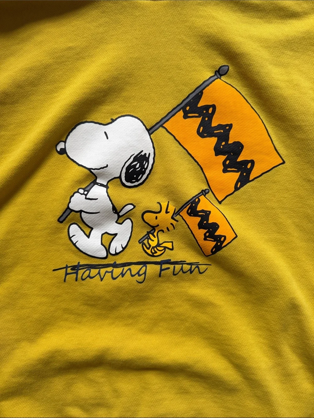 Ochirly x Peanuts Yellow Kids' Snoopy Graphic Hoodie
